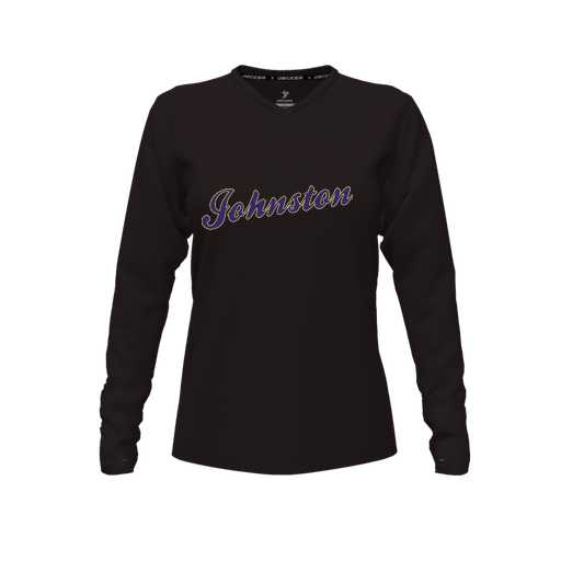 [FTLVCFBK-FYXS-LOGO2] Decker Comfort T-Shirt (Female Youth XS, Black, V Neck, Logo 2, Long Sleeve)