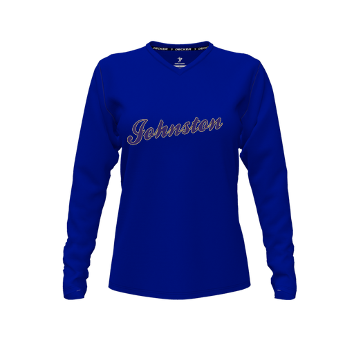 [FTLVCFRY-FYXS-LOGO2] Decker Comfort T-Shirt (Female Youth XS, Royal, V Neck, Logo 2, Long Sleeve)