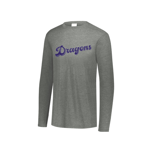 [FTLCUBGY-YS-LOGO1] Decker Youth Tri-Blend T-Shirt - Long Sleeve (Youth S, Gray, Logo 1)
