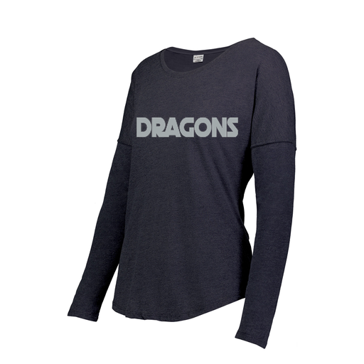 [FTLCUBNV-FAXS-LOGO3] Decker Women's Tri-Blend T-Shirt - Long Sleeve (Female Adult XS, Navy, Logo 3)